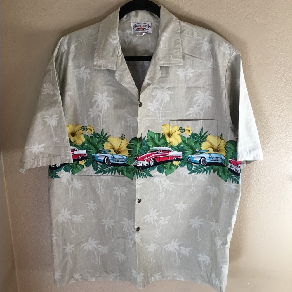 Pacific Legend Hawaiian floral button shirt EUC